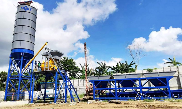 35m3 batching plant working in Laguna for brige construction