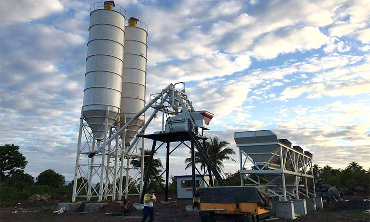 50m3 batching plant working in Philippines for highway construction